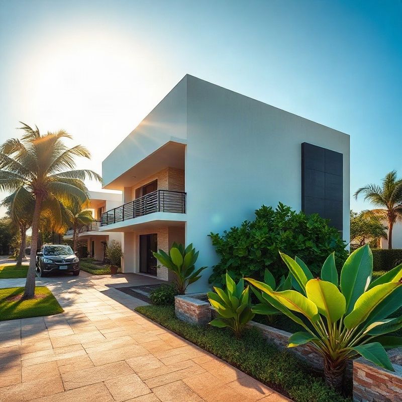 Fachada de edifício residencial em Salvador com paisagismo tropical