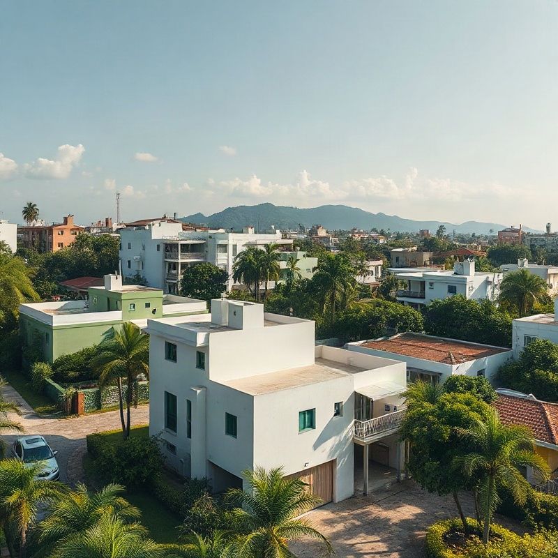 Vista panorâmica de bairros residenciais de Salvador com vegetação tropical