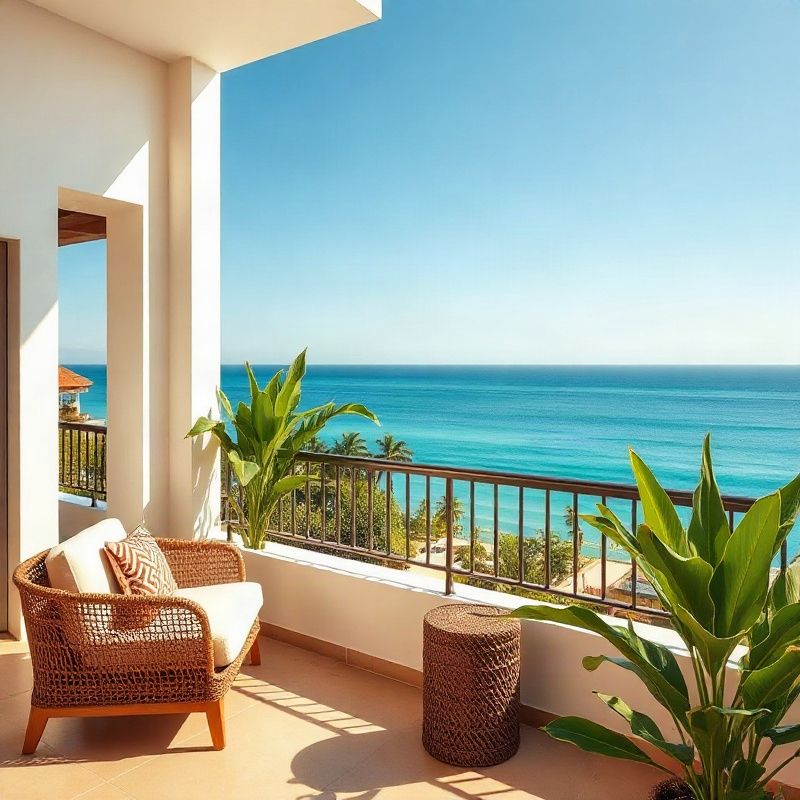 Varanda com vista para o mar em apartamento na Barra, Salvador